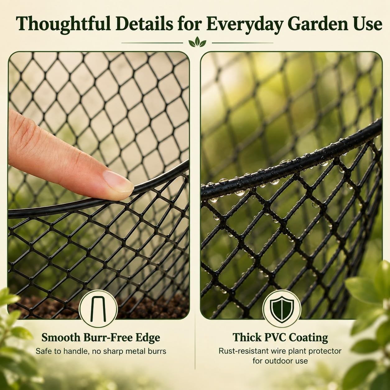 Thoughtful details: smooth burr-free edge and thick PVC coating