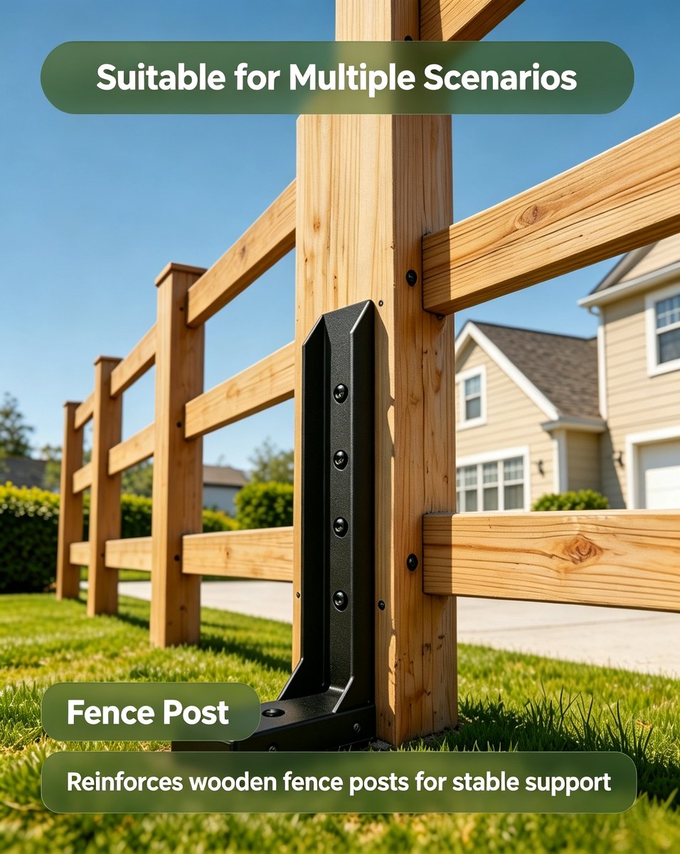 Wood fence scenario: reinforces wooden fence posts for stable support