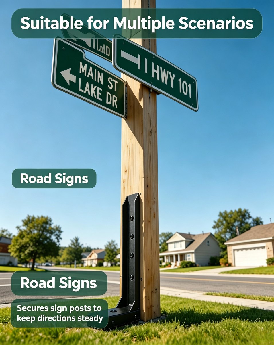Road sign scenario: secures sign posts to keep directions steady
