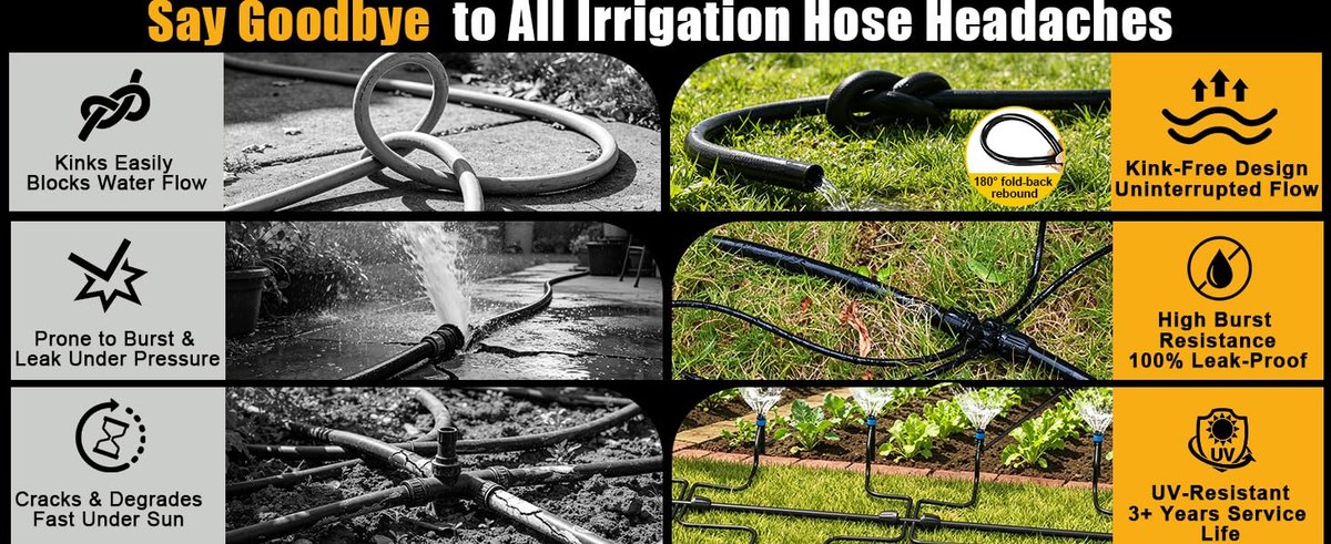 Say goodbye to irrigation hose headaches: kink-free design, high burst resistance, and UV-resistant service life
